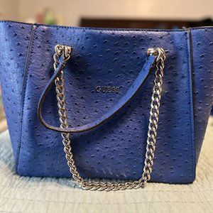 Royal Blue "ostrich pattern" Guess purse